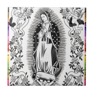 GUADALUPE JUNGFRULIGA MEXICO 10 ANPASSADEPRODUKTER KAKELPLATTA