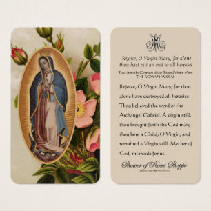 Guadalupe Mary Prayer mot heresies Visitkort
