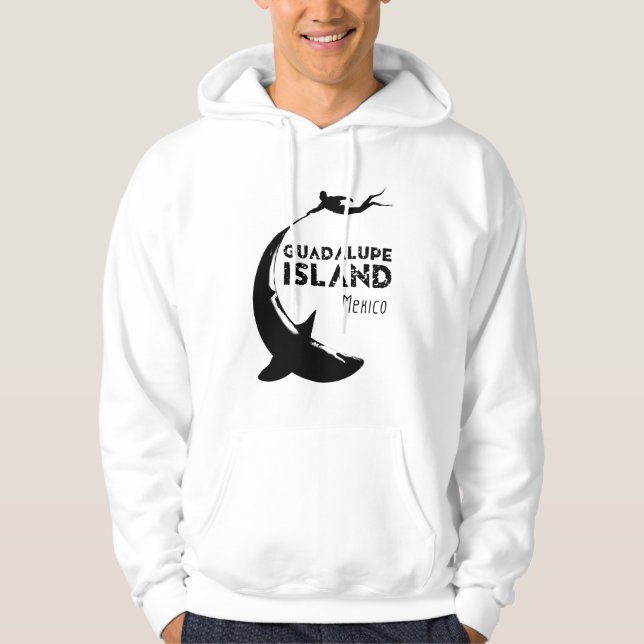 Guadalupe, Mexiko | Dyka med hajar Hoodie (Framsida)