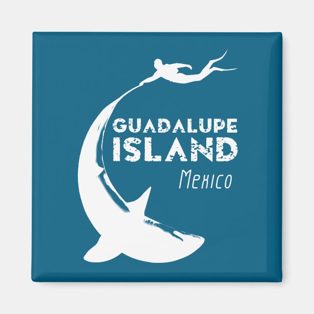 Guadalupe, Mexiko | Dyka med hajar Magnet (Framsidan)