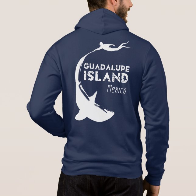 Guadalupe, Mexiko | Dyka med hajar T Shirt (Baksida)