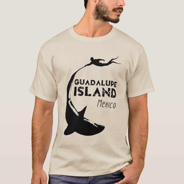 Guadalupe, Mexiko | Dyka med hajar T Shirt (Framsida)