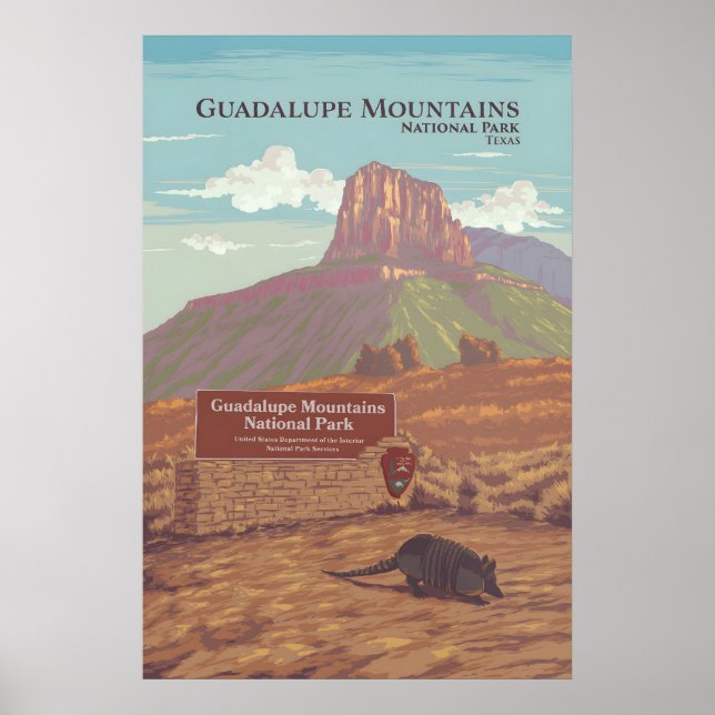 Guadalupe Mountains National Park - Reseskylt Poster (Framsidan)