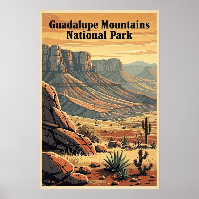 Guadalupe Mountains National Park Retro Poster (Framsidan)