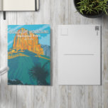 Guadalupe Mountains National Park Texas Vintage Vykort<br><div class="desc">Guadalupe Mountains-vektorgrafik i ett fönster med stil-design. I parken ingår Guadalupe Peak,  den högsta punkten i Texas,  och El Capitan.</div>