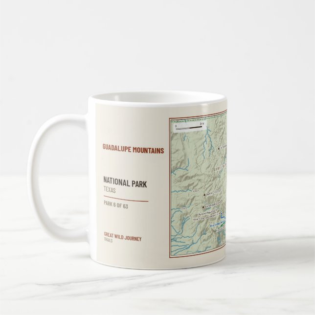 Guadalupe Mountains National Park Trail Map Mugg (Vänster)