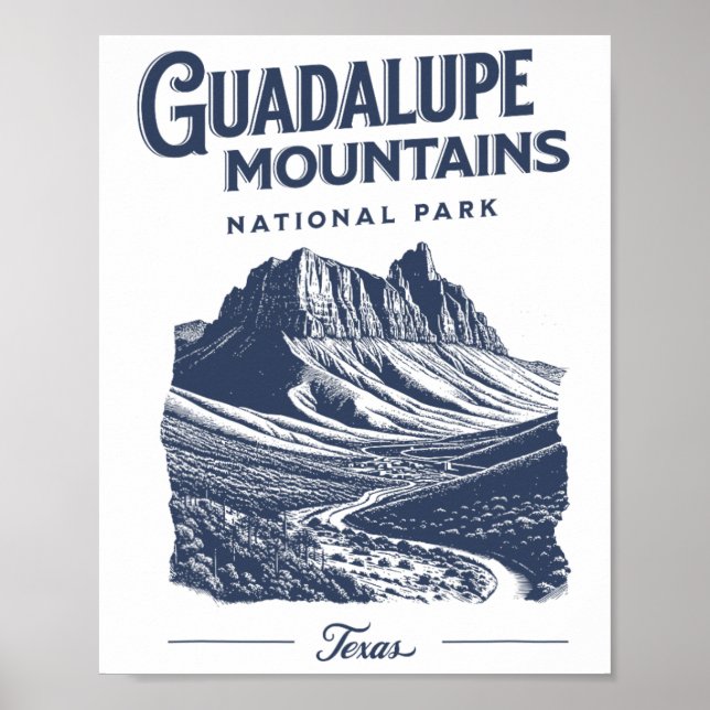 Guadalupe Mountains – National Parks Tx Hiking And Poster (Framsidan)