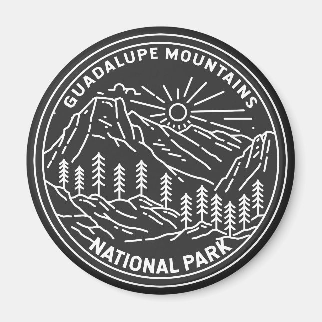 Guadalupe Mountains nationalpark Monoline Magnet (Framsidan)