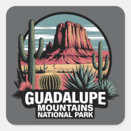 Guadalupe Mountains nationalpark Texas Fyrkantigt Klistermärke