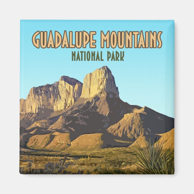 Guadalupe Mountains nationalpark Texas Magnet (Framsidan)
