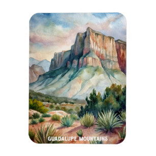 Guadalupe Mountains nationalpark Watercolor Magnet