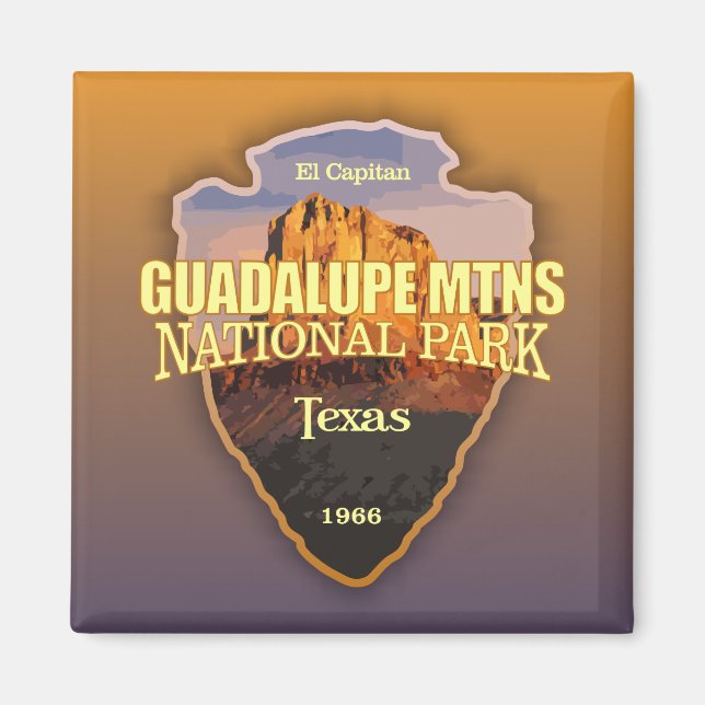 Guadalupe Mtns NP (pilhuvud) Magnet (Framsidan)