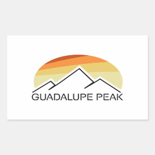 Guadalupe Peak Retro Rektangulärt Klistermärke