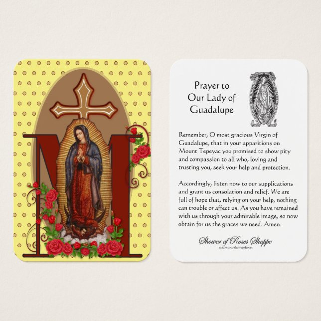 Guadalupe Religiösa katolskt Prayer Heliga Card Visitkort (Framsida & baksida)