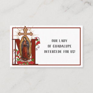 Guadalupe Religiösa Prayer Heliga Cards Visitkort