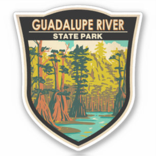Guadalupe River State Park Texas Vintage Klistermärken
