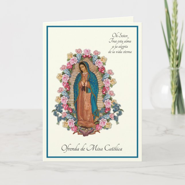 Guadalupe spansk symathy Mass Offering Prayer Kort (Framsida)