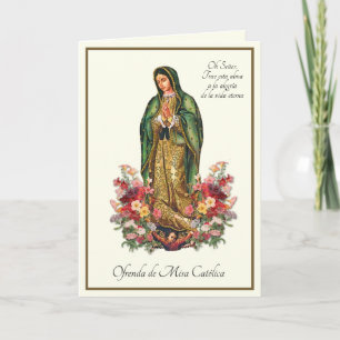 Guadalupe spansk symathy Mass Offering Prayer Kort