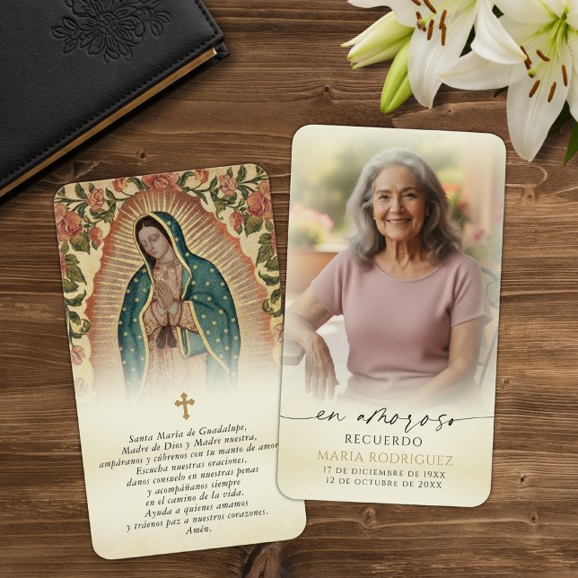 Guadalupe till minne Spanska bönekort Visitkort (Skapare uppladdad)