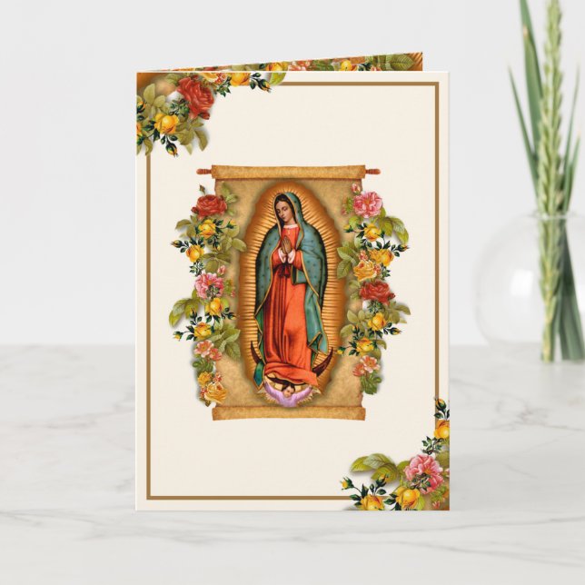 Guadalupe Virgin Mary Catholik Religiösa Ro Tack Kort (Framsida)