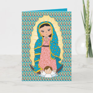 Guadalupe Virgin Mary Child Angel Feast Day Tack Kort