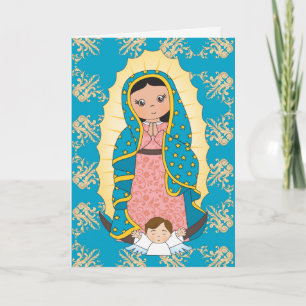 Guadalupe Virgin Mary Child Angel Tack Kort