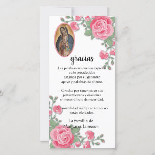 Guadalupe Virgin Mary Funeral Condolence Spanska T Tack Kort