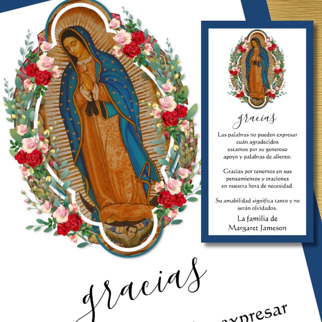 Guadalupe Virgin Mary Funeral Condolence Spanska T Tack Kort (Skapare uppladdad)