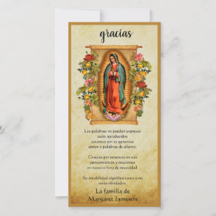 Guadalupe Virgin Mary Funeral Condolence Spanska Tack Kort