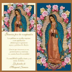 Guadalupe Virgin Mary Funeral Condolence Spanska Tack Kort