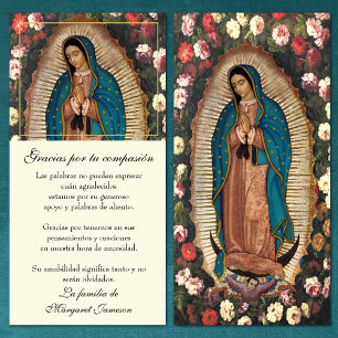 Guadalupe Virgin Mary Funeral Condolence Spanska Tack Kort
