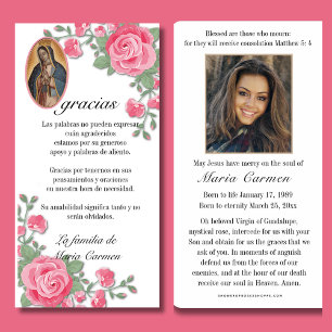 Guadalupe Virgin Mary Funeral Condolence Spanska Tack Kort