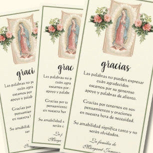 Guadalupe Virgin Mary Funeral Condolence Spanska Tack Kort