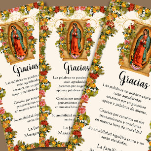 Guadalupe Virgin Mary Funeral Condolence Spanska Tack Kort