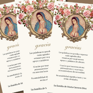 Guadalupe Virgin Mary Funeral Condolence Spanska Tack Kort