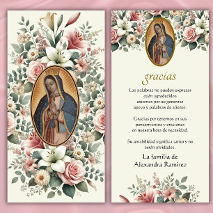 Guadalupe Virgin Mary Funeral Condolence Spanska Tack Kort