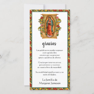 Guadalupe Virgin Mary Funeral Condolence Spanska Tack Kort