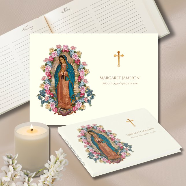 Guadalupe Virgin Mary Funeral Memorial Guest Bok (Skapare uppladdad)