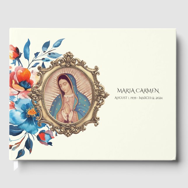 Guadalupe Virgin Mary Funeral Memorial Guest Bok (Framsida)