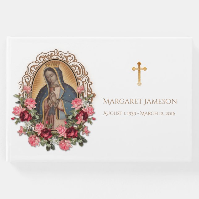 Guadalupe Virgin Mary Funeral Memorial Guest Bok (Framsida)