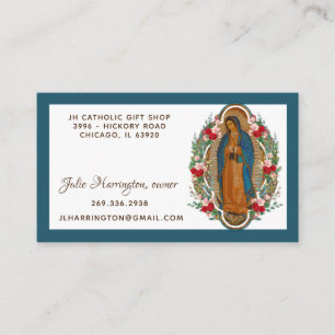 Guadalupe Virgin Mary Rosor Religiösa Blommigt Visitkort