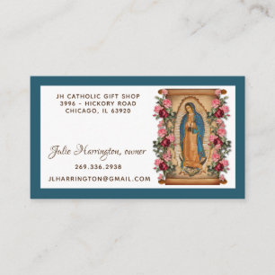 Guadalupe Virgin Mary Rosor Religiösa Blommigt Visitkort