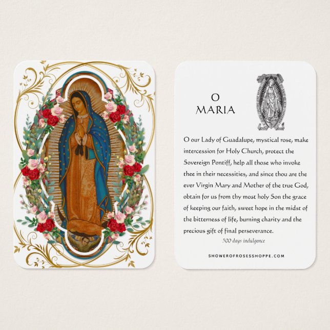Guadalupe Virgin Mary Spansk Prayer-Heliga kort (Framsida & baksida)