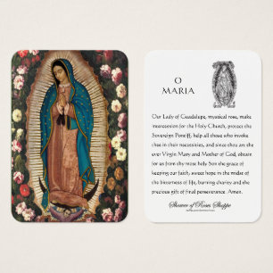 Guadalupe Virgin Mary Spansk Prayer-Heliga kort