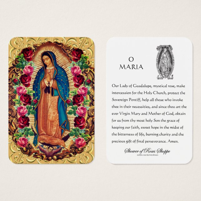 Guadalupe Virgin Mary Spansk Prayer-Heliga kort (Framsida & baksida)