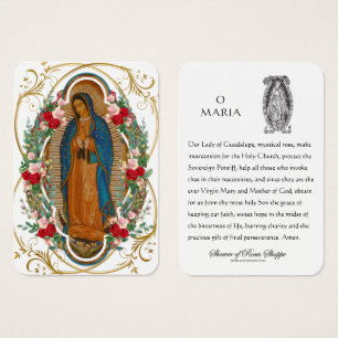 Guadalupe Virgin Mary Spansk Prayer-Heliga kort