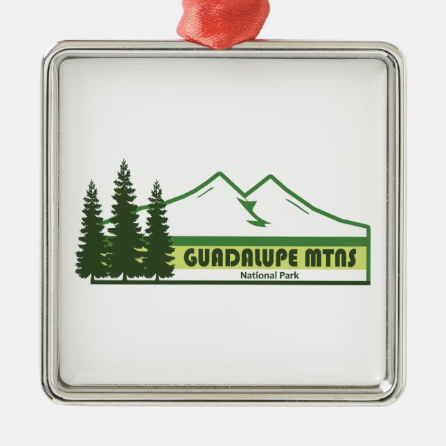 Guadalupes nationalpark Grönt Rand Julgransprydnad Metall (Framsidan)