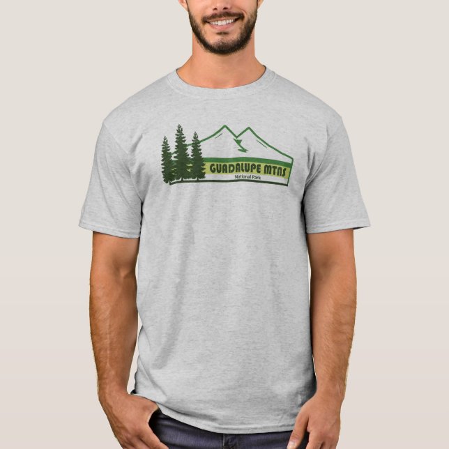 Guadalupes nationalpark Grönt Rand T Shirt (Framsida)