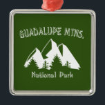 Guadalupes nationalpark julgransprydnad metall<br><div class="desc">Guadalupbergens nationalpark skyddar världens mest omfattande permiska fossila rev och har de fyra högsta topparna i Texas!</div>