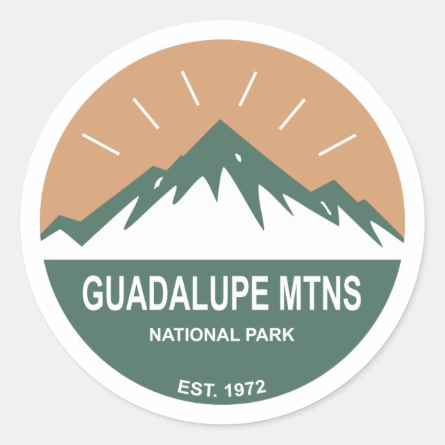 Guadalupes nationalpark runt klistermärke (Framsida)